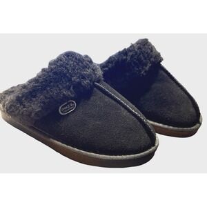 Pawz by Bearpaw Size 6 Women's Black Mackenzie Suede‎ Scuff Slipper New No Box